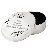Black Swirl Round Trinket Box