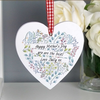 Botanical Wooden Heart Decoration