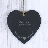 Bridesmaid Slate Heart Decoration