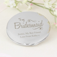 Bridesmaid Swirls & Hearts Compact Mirror