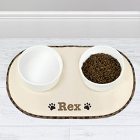 Brown Paw Print Pet Bowl Placemat