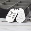 Camouflage Age Stainless Steel Double Dog Tag Necklace