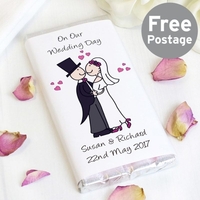 Cartoon Wedding Milk Chocolate Bar
