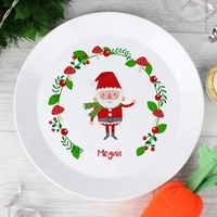 Christmas Toadstool Santa Plastic Plate
