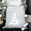 Christmas Tree Luxury Silver Grey Pom Pom Sack