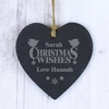 Christmas Wishes Slate Heart