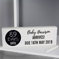 Classic Chalk Countdown Wooden Block Sign