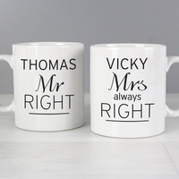Classic Mr Right/Mrs Always Right Mug Set