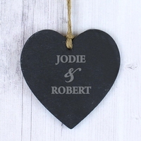 Couples Slate Heart Decoration