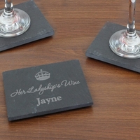 Crown Motif Single Slate Coaster