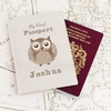 Cute Owl Cream Passport Holder