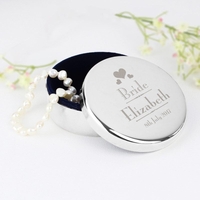Decorative Wedding Bride Round Trinket Box
