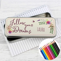 Dreams Pencil Tin with Pencil Crayons