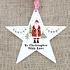 Father Christmas Wooden Star Decoration