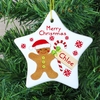 Felt Stitch Gingerbread Man Ceramic Star Decoration