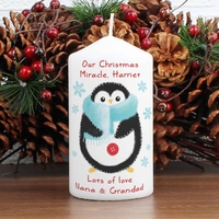 Felt Stitch Penguin Candle