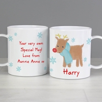 Felt Stitch Reindeer Plastic Mug