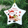 Felt Stitch Santa Ceramic Star Decoration