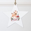 Festive Fawn Wooden Star Decoration