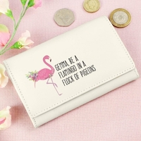 Flamingo Cream Leather Purse