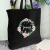 Floral Black Cotton Bag