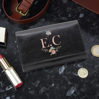Floral Bouquet Black Purse