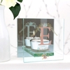 Floral Bouquet Mirrored Glass Tea Light Holder