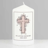 Floral Cross Pillar Candle