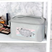 Floral Grey Make Up Wash Bag