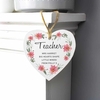 Floral Sentimental Wooden Heart Decoration