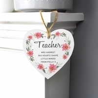 Floral Sentimental Wooden Heart Decoration