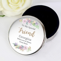 Floral Watercolour Round Trinket Box