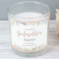 Floral Watercolour Scented Jar Candle