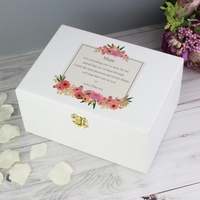 Floral Wishes White Wooden Keepsake Box