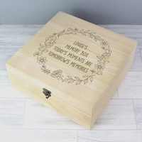 Floral Wreath Large Wooden Keepsake Box