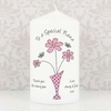 Flower in Vase Message Candle