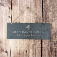 Flower Motif Hanging Slate Plaque