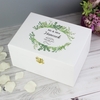 Fresh Botanical White Wooden Keepsake Box