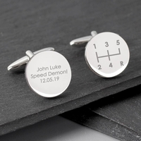 Gear Stick Round Cufflinks