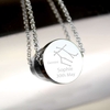 Gemini Zodiac Star Sign Silver Tone Necklace (May 21st - June 20th)