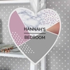 Geometric 22cm Large Wooden Heart Decoration