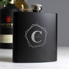 Geometric Initial Black Hip Flask