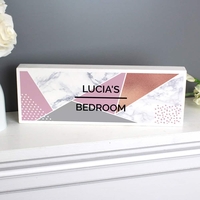 Geometric Wooden Block Sign