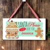 Gingerbread House Santa Stop Here Wooden Sign