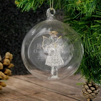 Glass Christmas Angel Bauble
