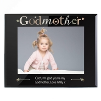 Godmother Black Glass 7x5 Photo Frame