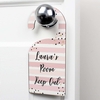 Gold and Pink Stripe Door Hanger