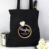 Gold Bling Ring Hen Party Black Cotton Bag