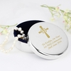 Gold Cross Trinket Box - Ideal For Rosary Beads