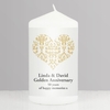 Gold Damask Heart Candle
